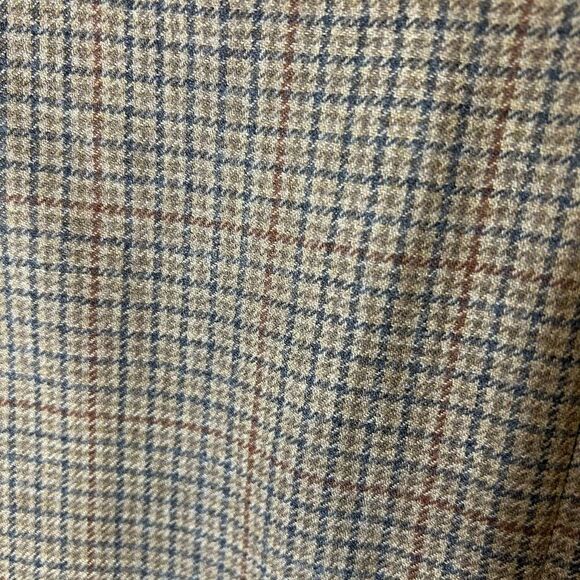 Jos. A. Bank Tan Gray Wine Houndstooth Check Wool 2 Button Sports Coat Size 46R - Picture 6 of 16